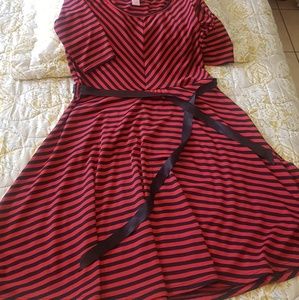 She's Cool .1X  skater dress red and black stripes